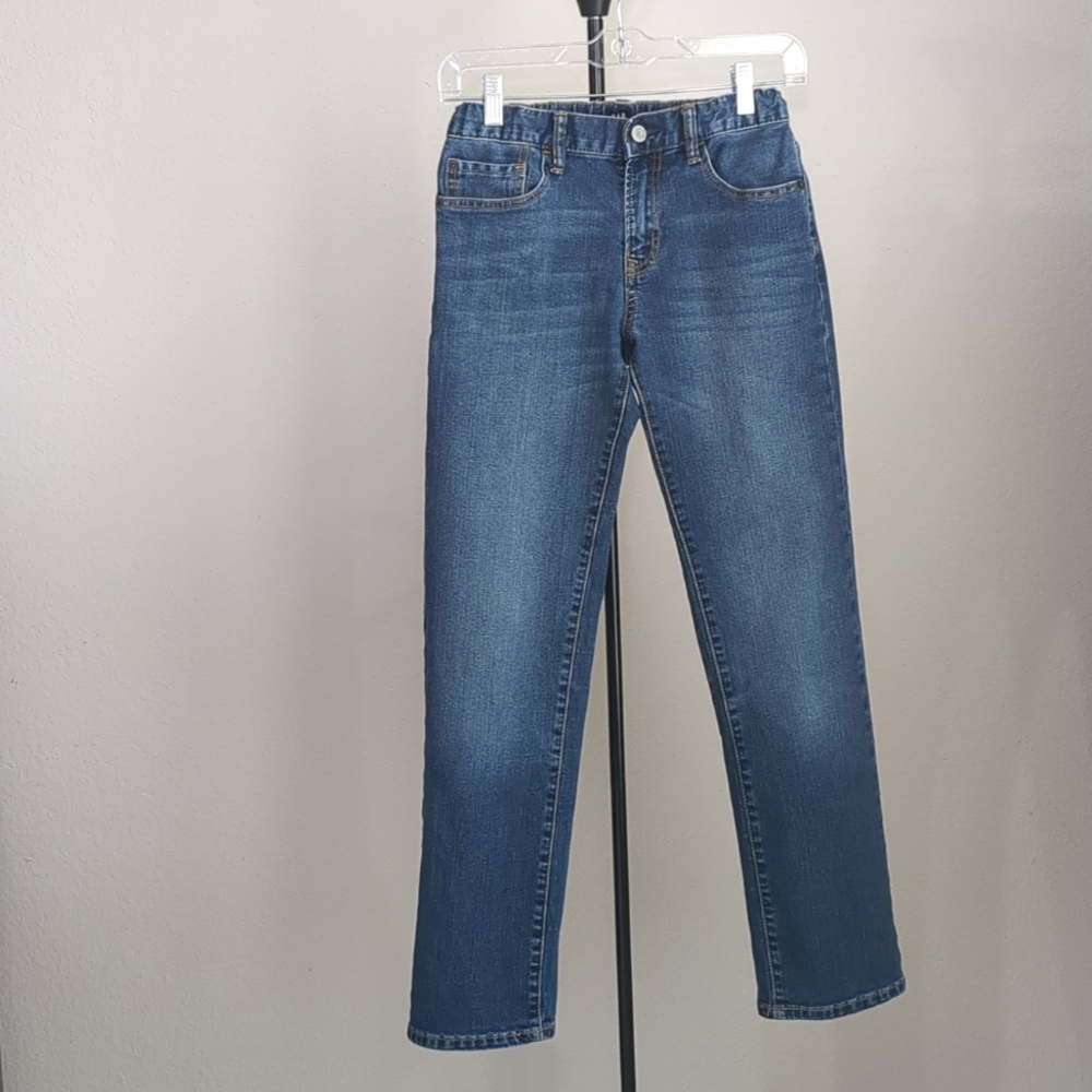 Gap Boys Stretch Straight Adjustable Waist Blue Denim Jean Sz 14